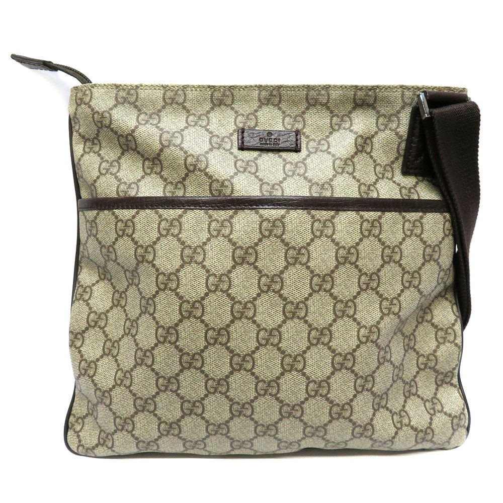 Gucci Bag Leather Beige Brown Shoulder GG Canvas - Picture 2 of 11